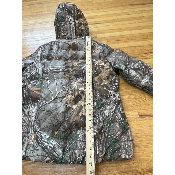 Realtree Hunting Puffer Jacket Mens L Brown Camouflage Long Sleeve Full Zip - Picture 4 of 11